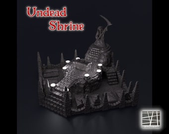 Undead Shrine 3D Print, Altar, Grim Reaper Death Necromancer, Playable Building Terrain, Tabletop Miniature, D&D DnD, 28mm 32mm, TTRPG Model