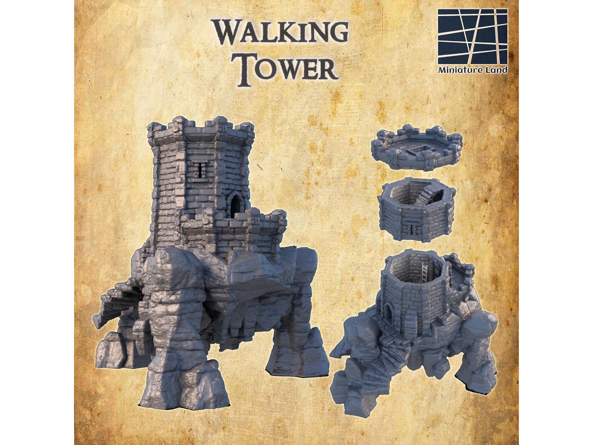 Walking Tower Model, Moving Citadel Miniature, Roving Spire Building ...