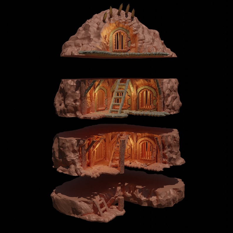 Old Cliff Prison 3D Print, Building Terrain, Tabletop Miniature, D&amp;D ...