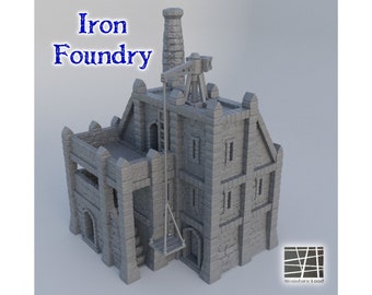 Iron Foundry Model, Steel Mill Miniature, Copper Smelter Building, Molten Metal Forge Factory
