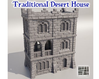 Desert House 3D Print, Building Terrain, Traditional, Arabian, Middle, East, Model, D&D, DnD, Painted, Tabletop Miniatures, TTRPG, Game