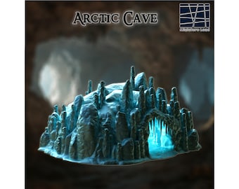 Arctic Cave Model, Ice Cavern Miniature, Snow Grotto Building, Tabletop Frozen Hollow
