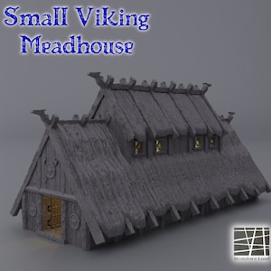 Viking Meadhouse 3D Print, Building Terrain, Settlement, Model, Dungeons & Dragons, Painted, Tabletop Miniature, TTRPG, Game, Norse, Port