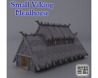 Viking Meadhouse 3D Print, Building Terrain, Settlement, Model, Dungeons & Dragons, Painted, Tabletop Miniature, TTRPG, Game, Norse, Port
