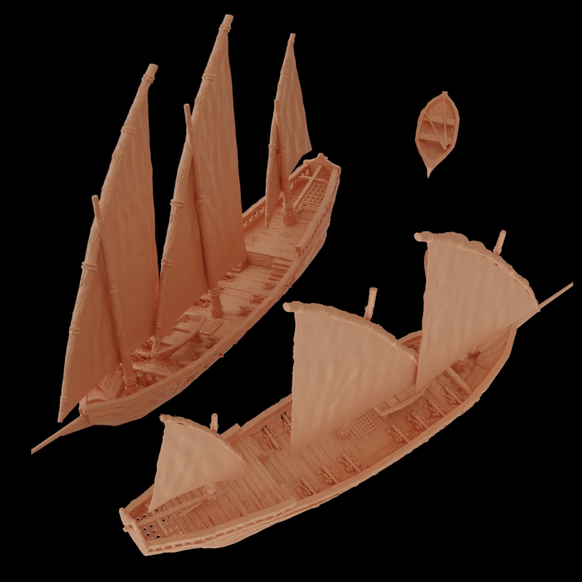 Pirate Ship 3D Print, Building Terrain, Tabletop Miniature, D&amp;D Dnd ...