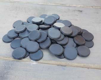 60 x Medium 1-inch/25mm Miniature Bases, Mini Base, Circle Bottom, Hex Stand