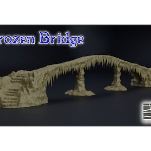 Gefrorene Brücke 3D Druck, Ice Environment Terrain, Tabletop Miniatur, D&D DnD, 28 mm, 32 mm, TTRPG Modell, spielbar, bemalt