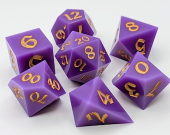 Royalty - 7 Piece Handmade Resin Sharp Edge Dice Set
