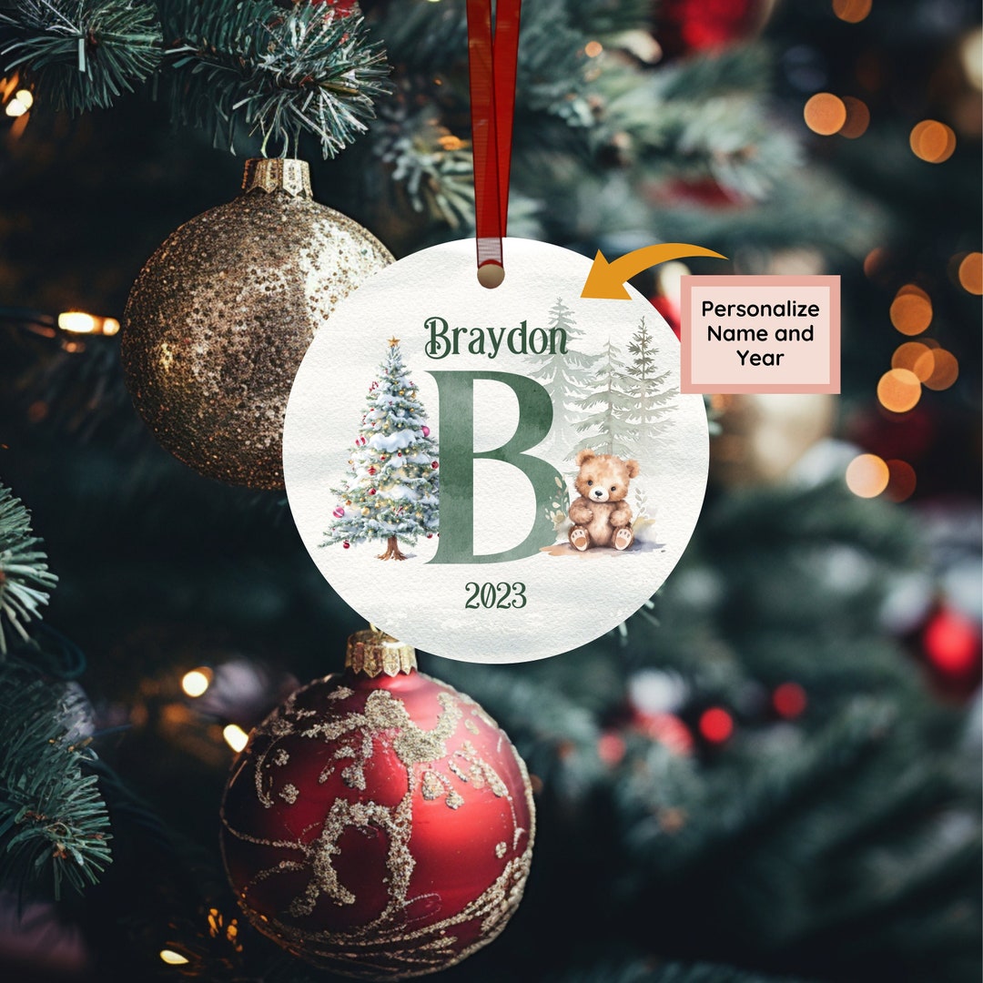 Kids Ornament Personalized, Custom Name Ornament Christmas, Monogrammed ...