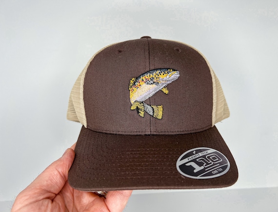 Brown Trout Trucker Hat Khaki/Brown