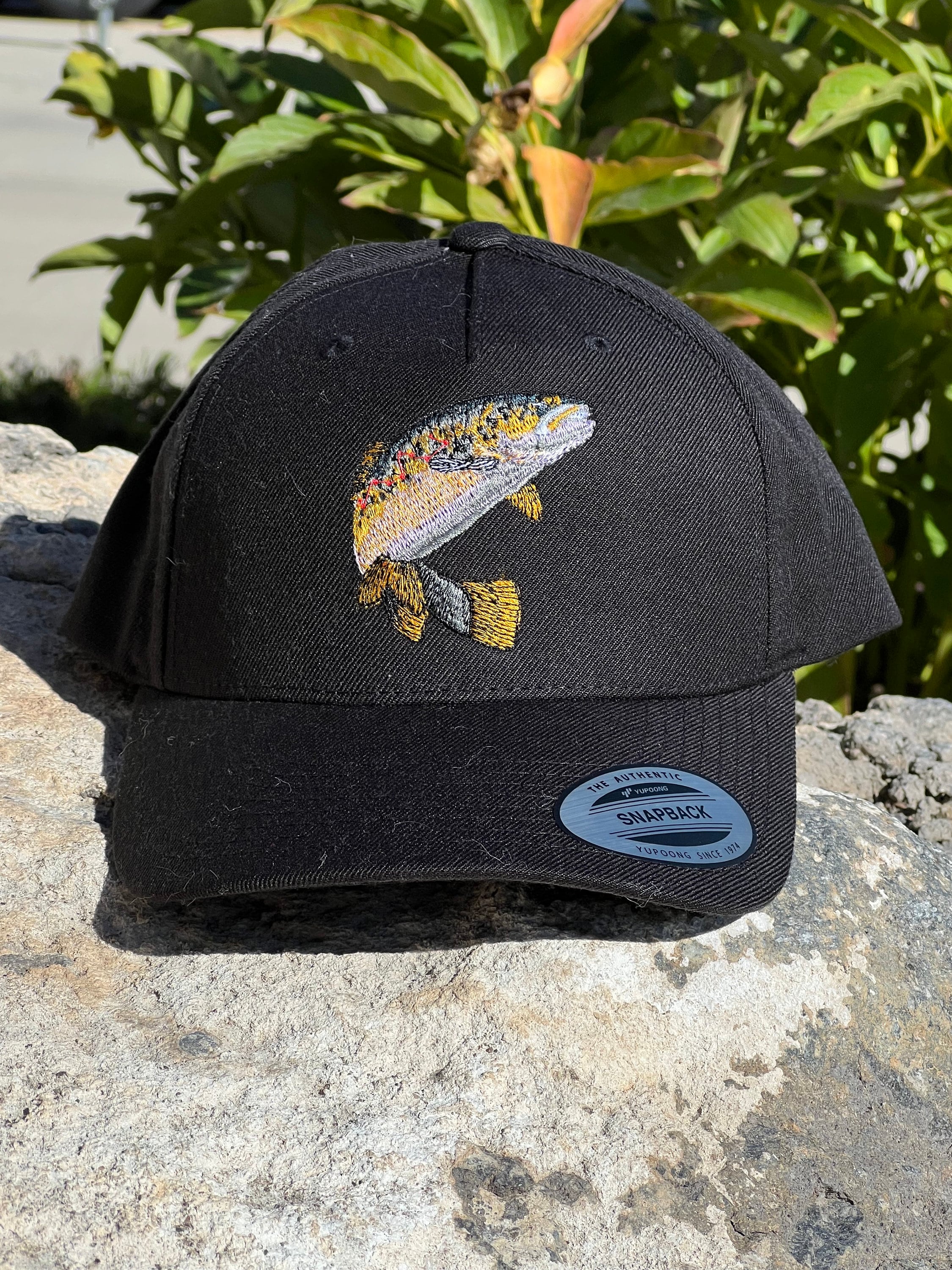 Custom Embroidered Brown Trout Trucker Hat 