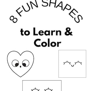 Shapes Coloring Book for Toddlers | 8 Fun Shapes Printable | Preschool Learning Activity | Kids Worksheet | Instant Download