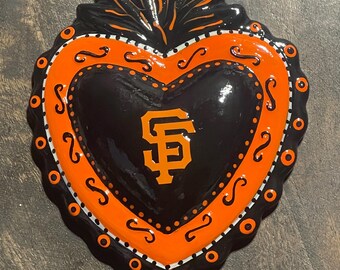 SF Giants Baseball Sacred Heart Wall Hanger 6 inch
