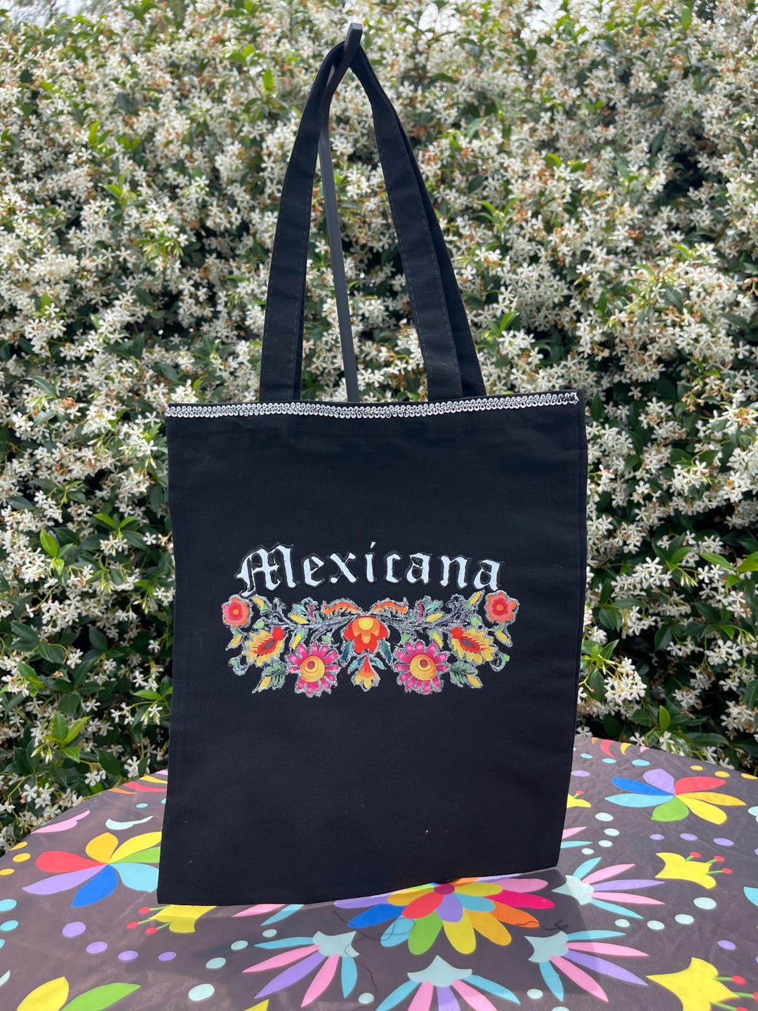 Mexican Tote Bag- Black Canvas - Etsy