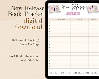 Upcoming Release Book Tracker, To Be Read Book Tracker, Digital Download Book Tracking, Reading Planner Checklist, Reading Log, Reading List