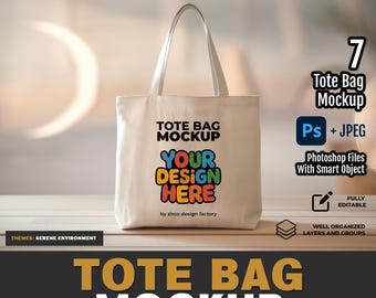Editable Tote Bag Mockup PSD: Customizable Design (Digital Download)