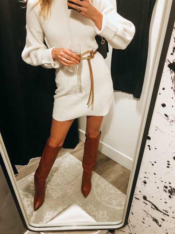 White Sweater Dress Zip-up - Etsy White Sweater Dress Zip-up - Etsy