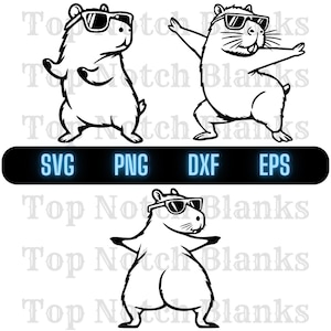 Capybara Dancing With Glasses Svg Capybara Dance Png Dancing Capybara Clipart Capybara Vector Bundle Pack #2 Commercial Use