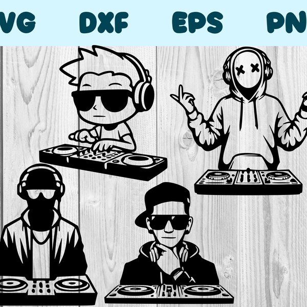 Dj Svg Cool Dj Png Bad Ass Dj Clipart Cool Disk Jocky Vector Bundle Pack Commercial Use Dxf Eps Png Svg Files