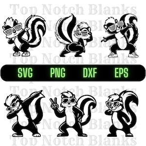 Danse mouffette avec des lunettes de soleil Bundle de cliparts SVG, PNG, (usage commercial)