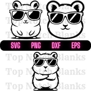 Hamster Mit Brille SVG Hamster Mit Brille Png Hamster Mit Brille Clipart Hamster Vektor Bundle-Pack Kommerzielle Nutzung