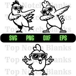 Chicken Dancing With Sunglasses Svg Chicken Dance Png Dancing Chicken Clipart Chicken Vector Bundle Pack #2 Commercial Use