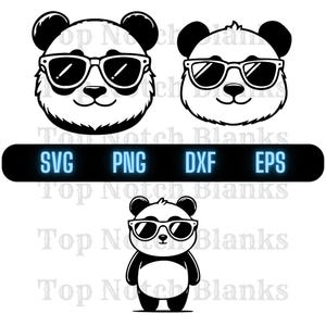 Panda Usando Óculos De Sol Svg Panda Usando Óculos Png Panda Com Óculos Clipart Panda Vector Bundle Pack Uso Comercial