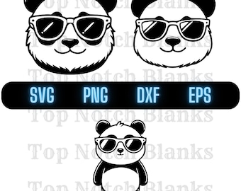 Panda Wearing Sunglasses SVG Clipart Bundle (Commercial Use)