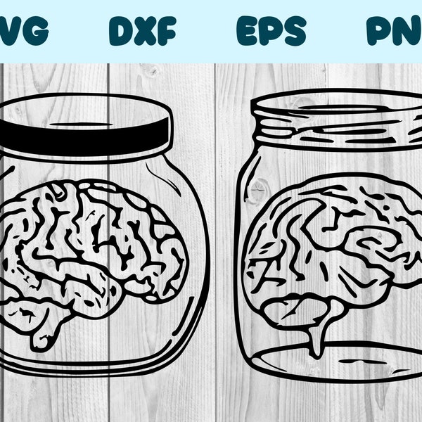 Brain In A Jar Svg Brain In A Jar Png Brain In A Jar Clipart Brain In A Jar vector bundle pack commercial use