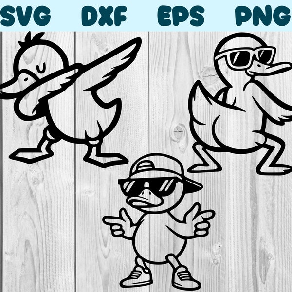 Duck Dancing With Sunglasses Svg Duck Dance Png Dancing Duck Clipart Duck Vector Bundle Pack Commercial Use