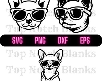 Chihuahua Wearing Sunglasses Svg Chihuahua Png Chihuahua Wearing Sunglasses Clipart Chihuahua Vector Bundle Pack Commercial Use
