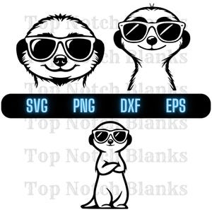 Meerkat With Glasses Svg Meerkat Wearing Sunglasses Png Meerkat With Glasses Clipart Meerkat Vector Bundle Pack Commercial Use