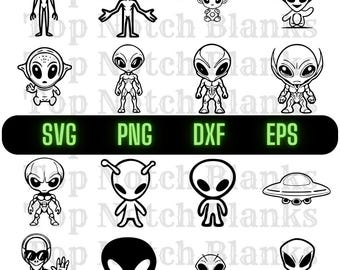 Alien Svg Alien Png Alien Clipart Alien Vector Bundle Pack Uso Comercial