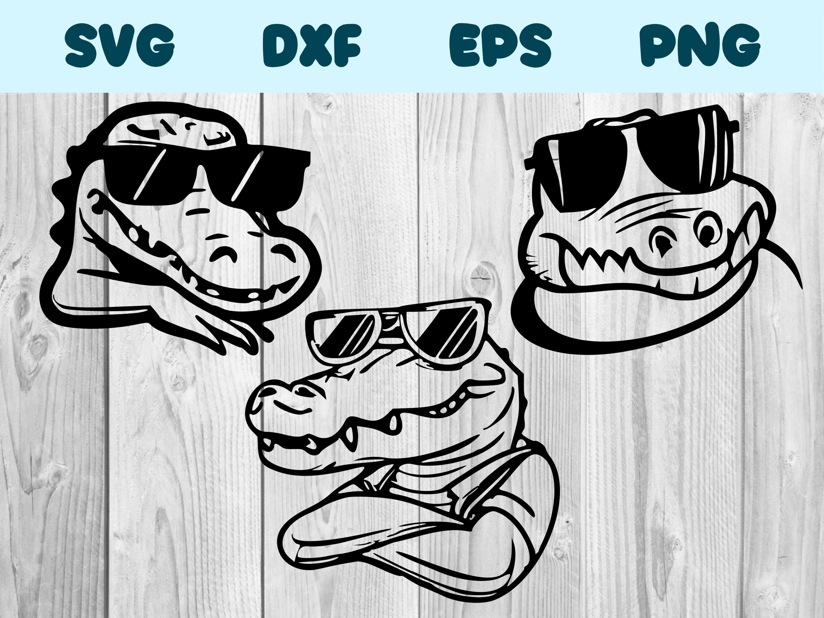 Alligator With Sunglasses Svg Alligator Wearing Glasses Png Etsy