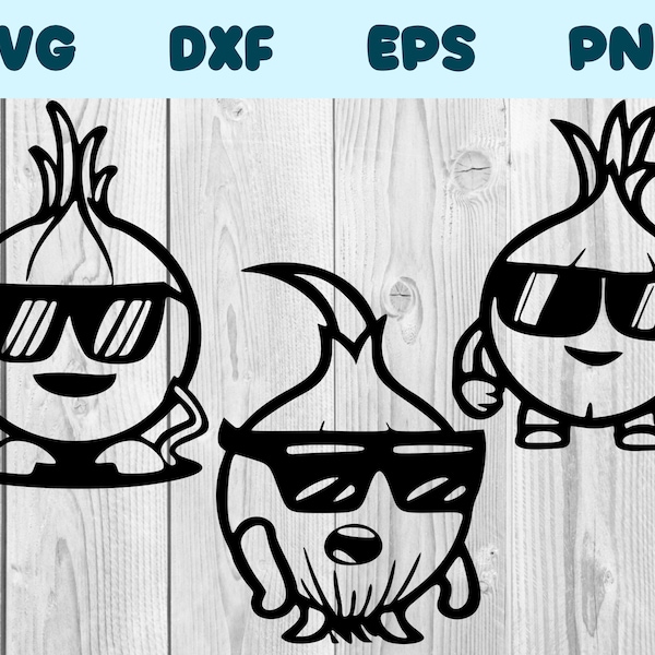 Onion With Glasses Svg Onion With Sunglasses Png Onion Wearing Glasses Clipart Onion Vector Bundle Pack Commercial Use