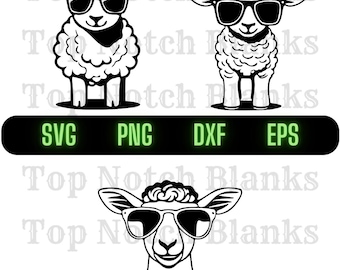 Lamb Wearing Sunglasses Svg Lamb Png Lamb Clipart Lamb Vector Bundle Pack Commercial Use