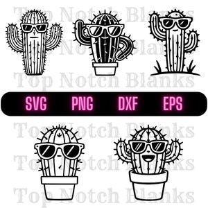 Cactus con gafas Svg Cactus con gafas Png Cactus con gafas Clipart Cactus Vector Bundle Pack Uso comercial