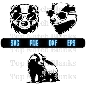 Texugo De Mel Com Óculos Svg Texugo De Mel Usando Óculos De Sol Png Texugo De Mel Com Óculos Clipart Badger Vector Bundle Pack Uso Comercial