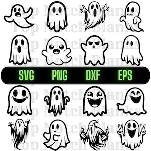 Ghost Svg Happy Ghost Png Spirit Ghost Clipart Scary Ghost Vector Commercial Use