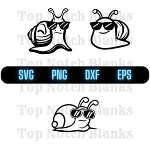 Slak met bril Svg slak dragen zonnebril Png slak met bril Clipart slak Vector bundel Pack commercieel gebruik