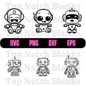 Robô Svg Brinquedo Robô Png Robô Clipart Robô Vector Digital Download Uso Comercial