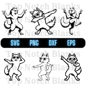 Wolf Dancing With Sunglasses Svg Wolf Dance Png Dancing Wolf Clipart Wolf Vector Bundle Pack Commercial Use