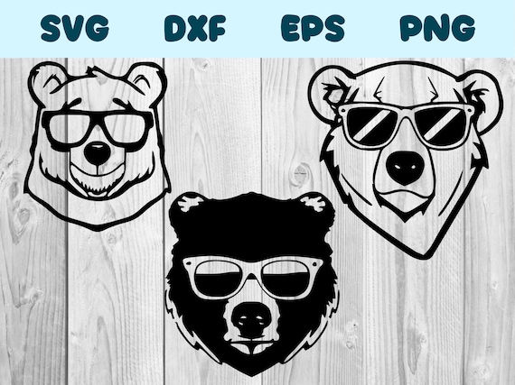 Grizzly Bear Wearing Sunglasses Svg Bear With Glasses Png Bear Clipart Bear  Vector Bundle Pack Commercial Use -  Canada