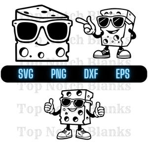 Cheese With Glasses Svg Cheese With Sunglasses Png Cheese Wearing Glasses Clipart Cheese Vector Bundle Pack Commercial Use