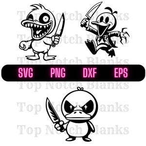 Killer Duck Svg Evil Duck Png Bad Ass Duck Clipart Killer Duck Vector Bundle Pack Commercial Use