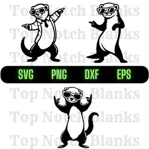 Furão Dançando Com Óculos De Sol Svg Ferret Dance Png Dancing Ferret Clipart Ferret Vector Bundle Pack Uso Comercial