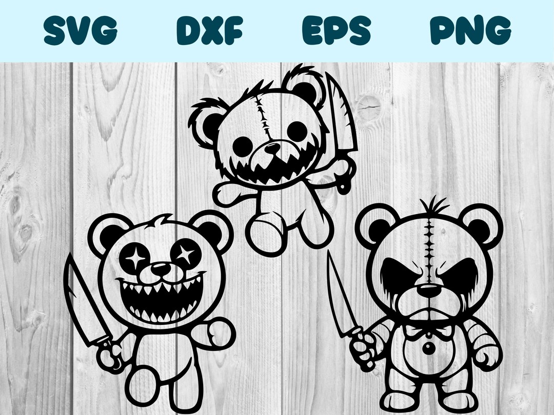 Killer Teddy Bear Svg Evil Teddy Bear Png Bad Ass Teddy Bear Clipart