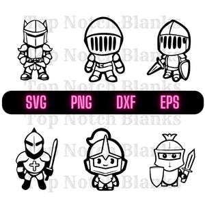 Knight Svg Cartoon Knight Png Cute Knight Clipart Cool Knight Vector Bundle Pack Commercial Use