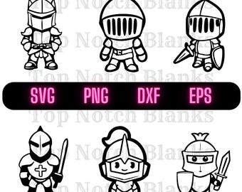 Knight Svg Cartoon Knight Png Cute Knight Clipart Cool Knight Vector Bundle Pack Commercial Use