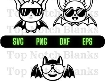 Fledermaus mit Sonnenbrille SVG: Vektor-Clipart-Bundle (kommerzielle Nutzung)